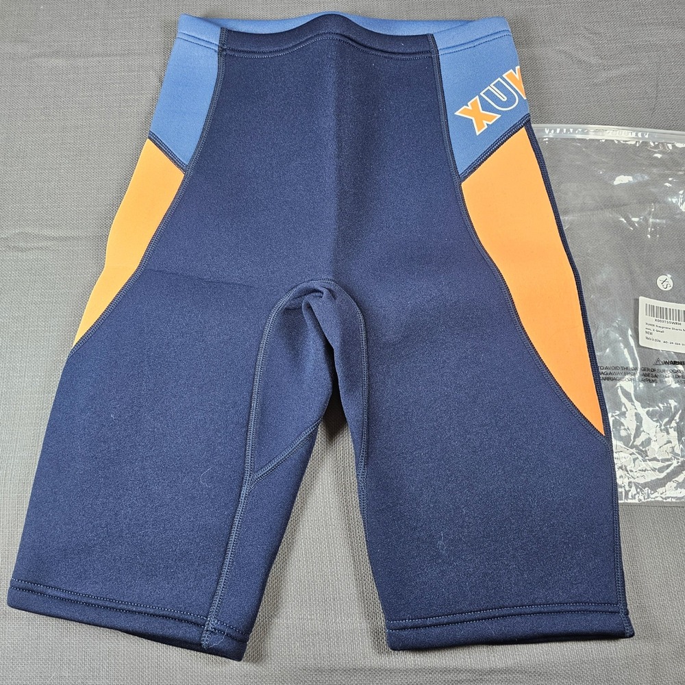 XUKER Neoprene Shorts Men's XS Swimming Wetsuit Bottoms‎ blue/org NWT